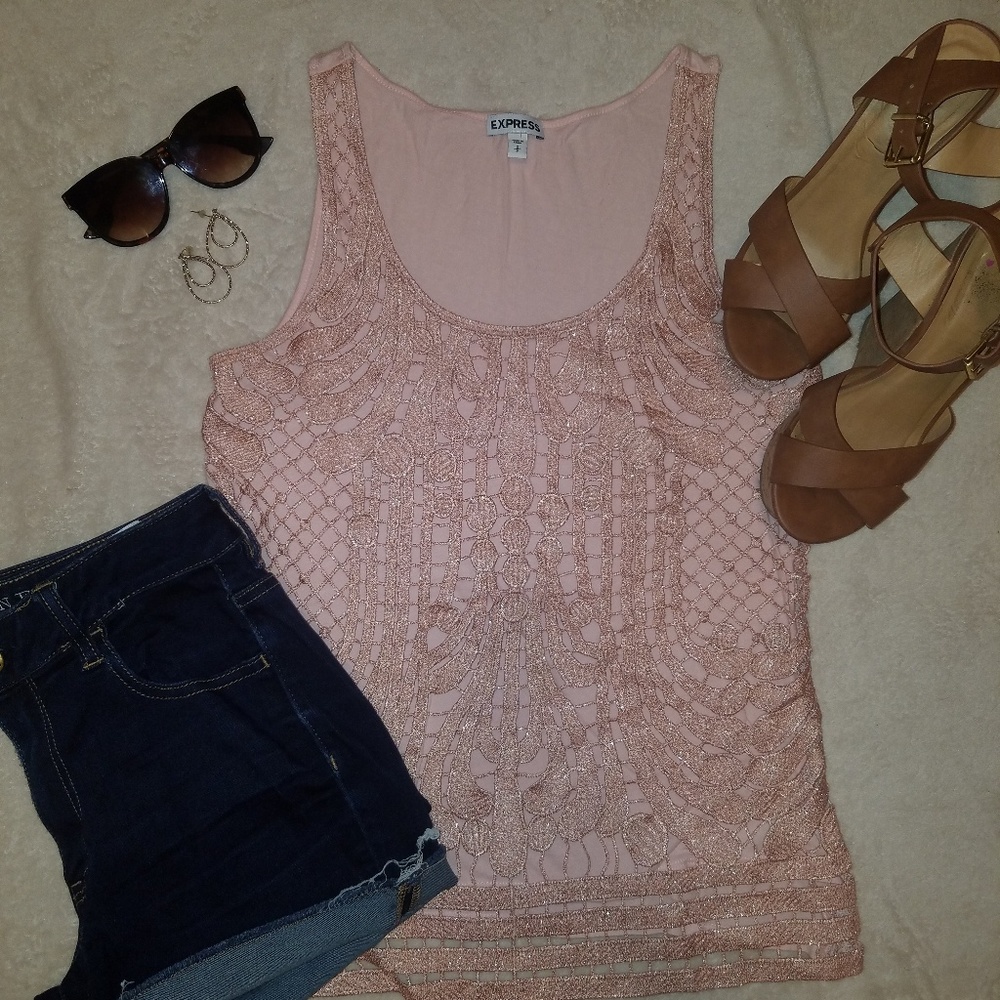 Lace pink Express tank top